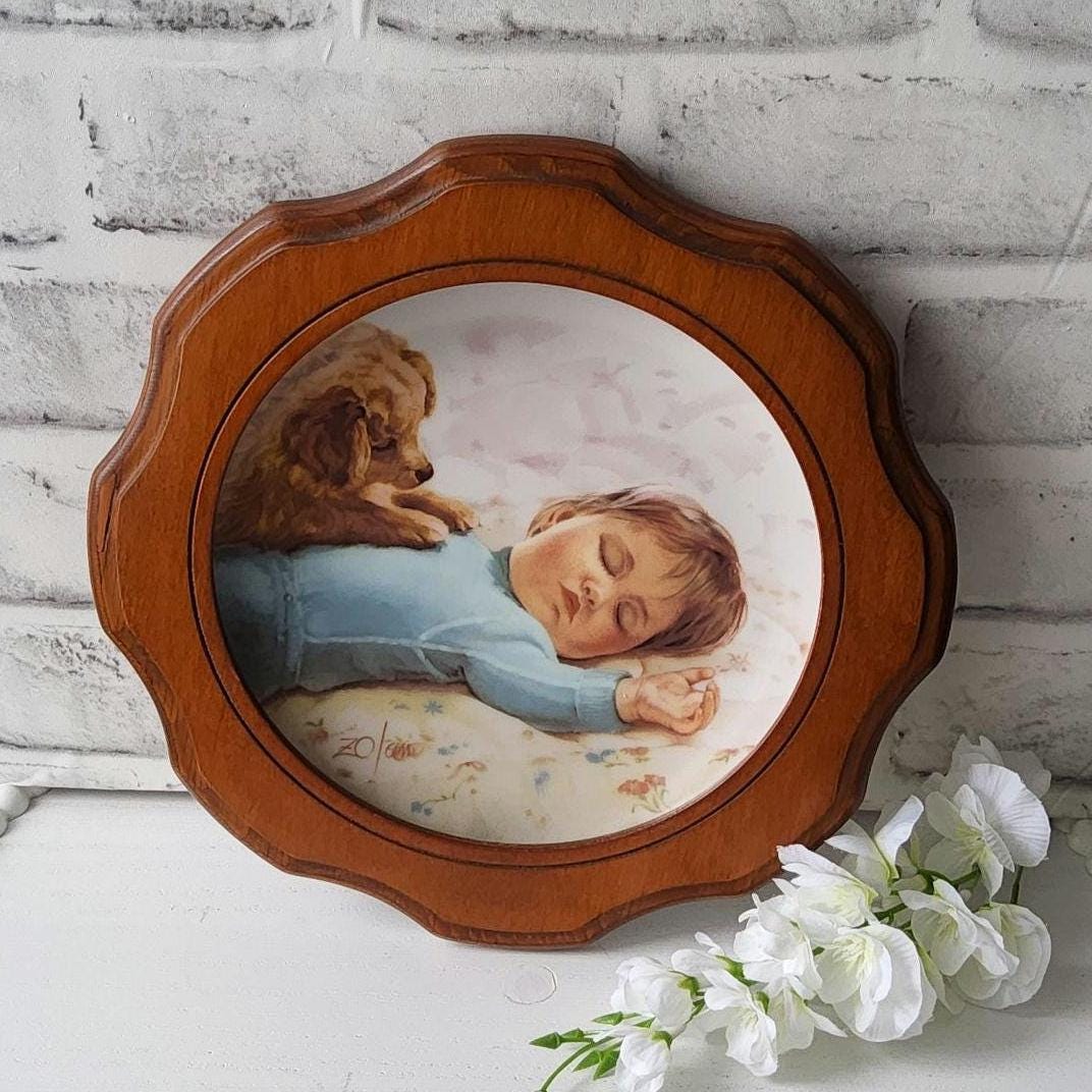 Collectible Pemberton and Oakes Framed Child's Plate 1986
