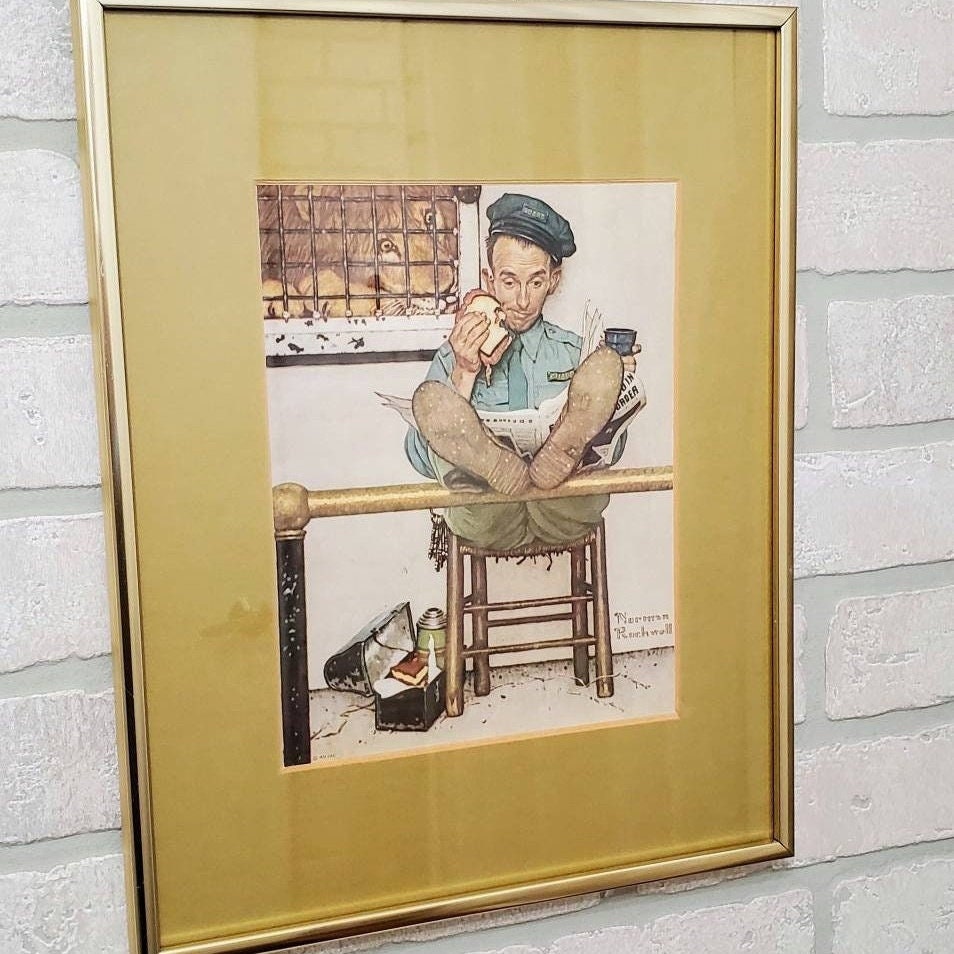 Norman Rockwell Framed Print: Lion and Zookeeper, Saturday Evening Post