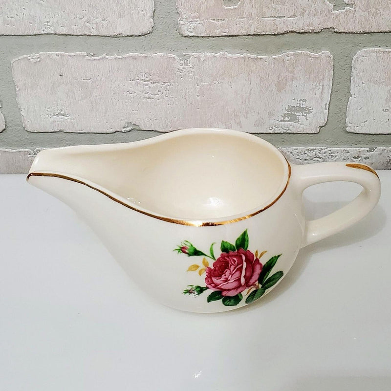 Creamer and Salad Plate Coquette "Old Rose" Paden City Dishes Set