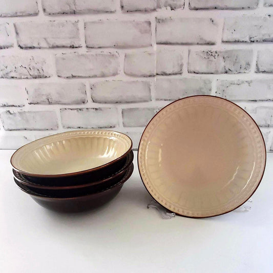 Timeless Dinnerware Gibson Designs Vintage Brown Soup Cereal Bowls