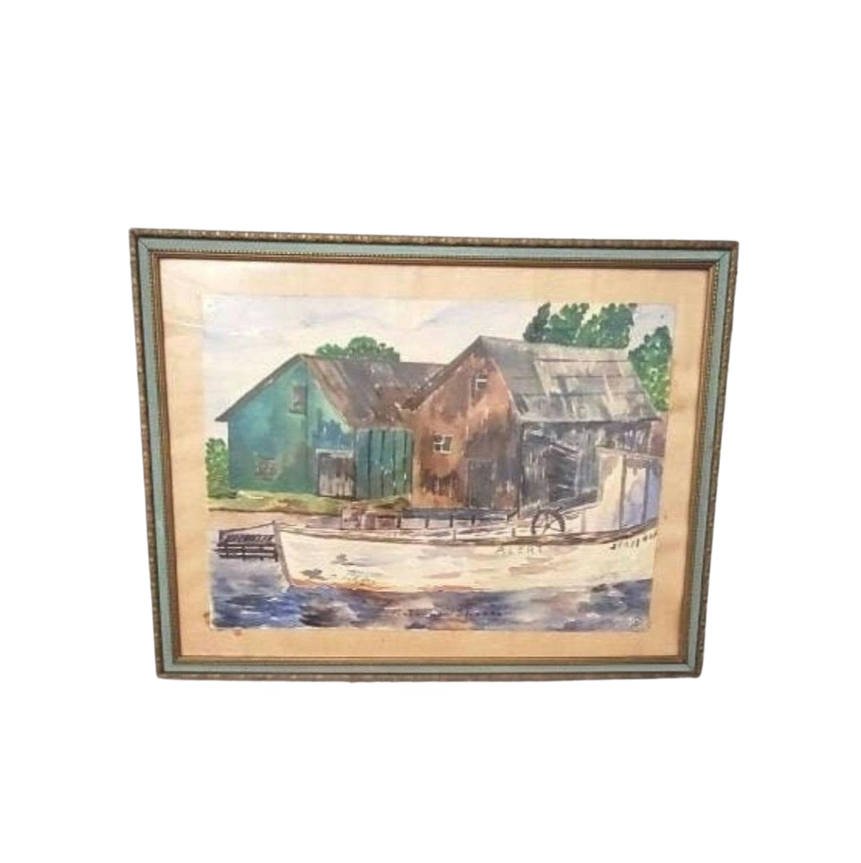Original Nautical Watercolor Painting, Fisherman Gift