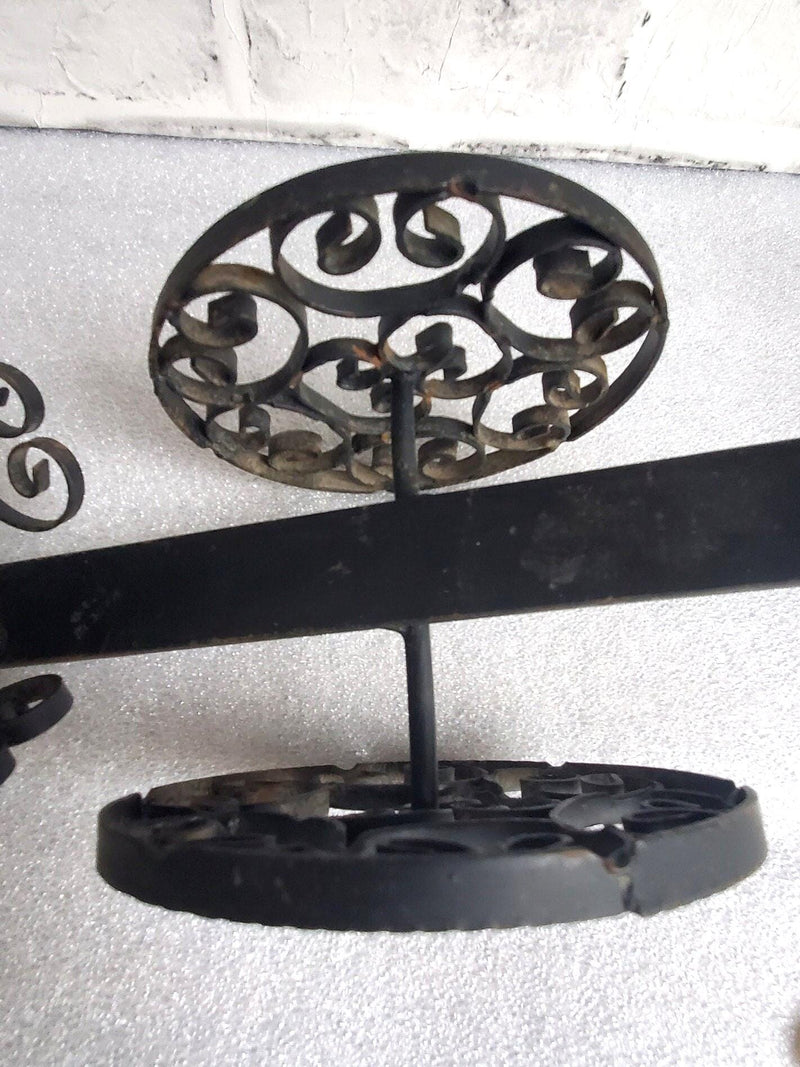 Cast Iron Bottle Cradle Ornate Wine Bottle Holder Old World Decor