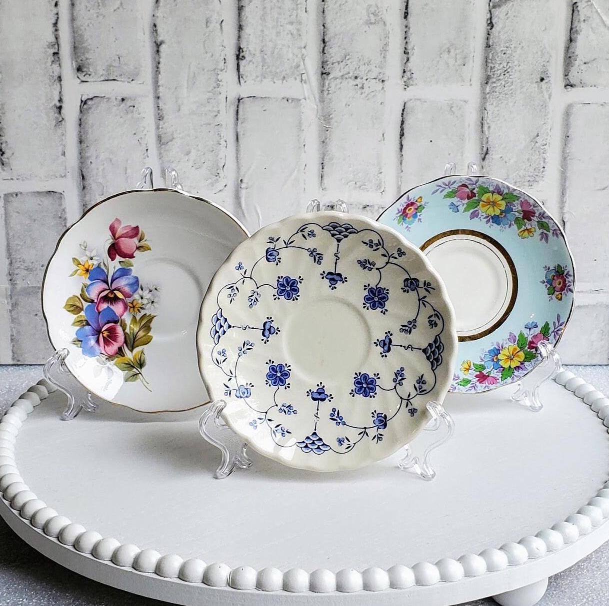 Choice English Ceramic Saucers Collectible Floral Ring Dish Assortment Coquette Gift