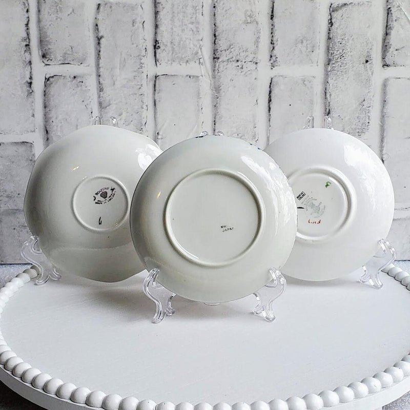 Choice English Ceramic Saucers Collectible Floral Ring Dish Assortment Coquette Gift