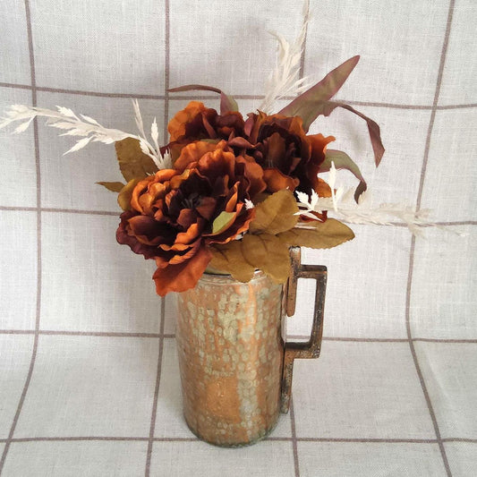 Vintage Copper Turkish Mug, Unique Metal Tankard Vase