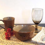 Vintage Smoke Brown Goblets, Wine Glass set