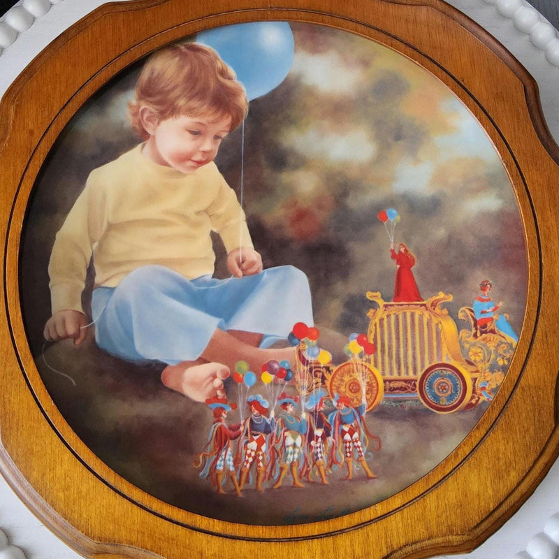 Child's Decor Collectible "Fantasy Festival" Framed Plate 1988