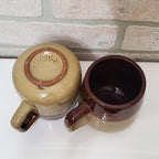 Retro Ceramic Coffee Mug Set Vintage Wood Cup Display Cabinet