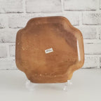 Mid Century Catchall Monkey Pod Capiz Shell Dish Vintage Dvided Wood Bowl