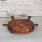 Carved Turtle Trinket Box with Lid Tortoise Wood Sculpture
