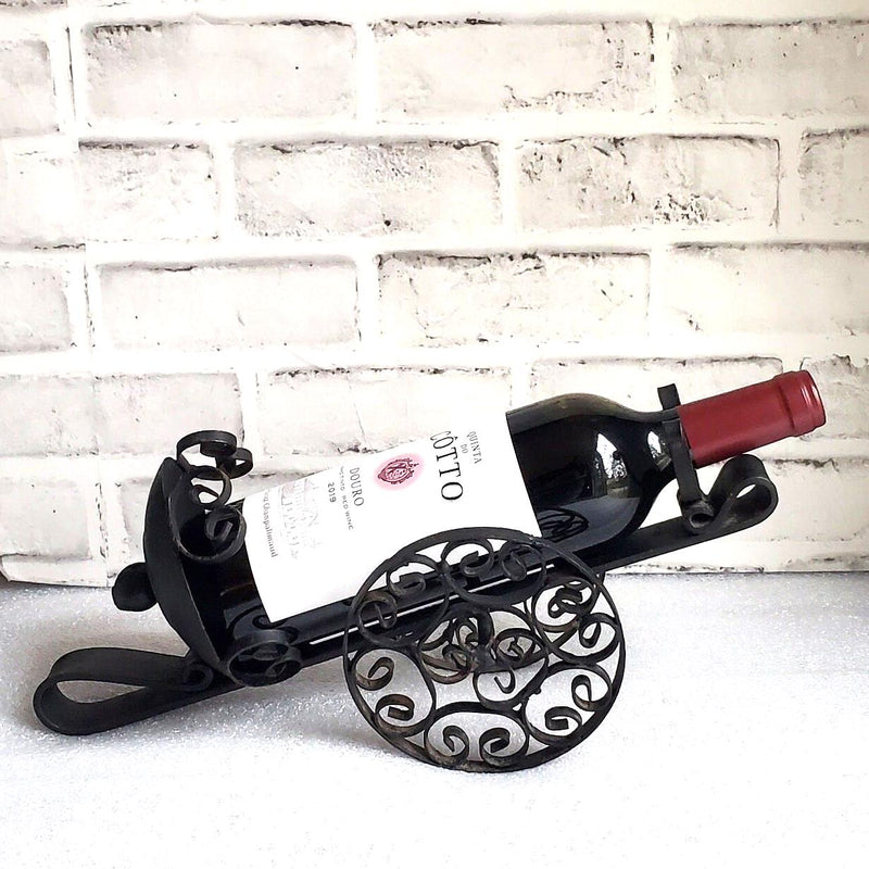 Cast Iron Bottle Cradle Ornate Wine Bottle Holder Old World Decor
