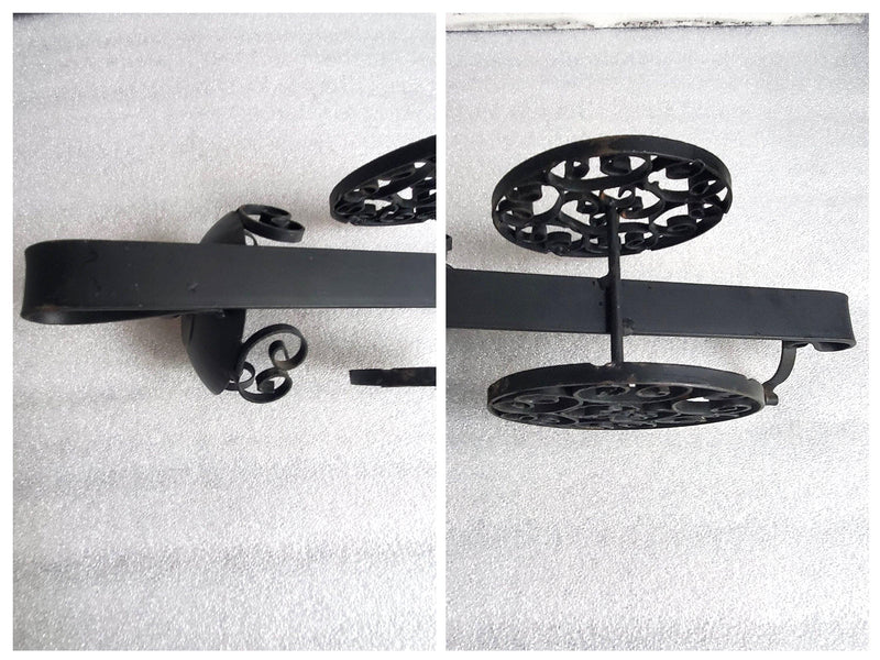 Cast Iron Bottle Cradle Ornate Wine Bottle Holder Old World Decor