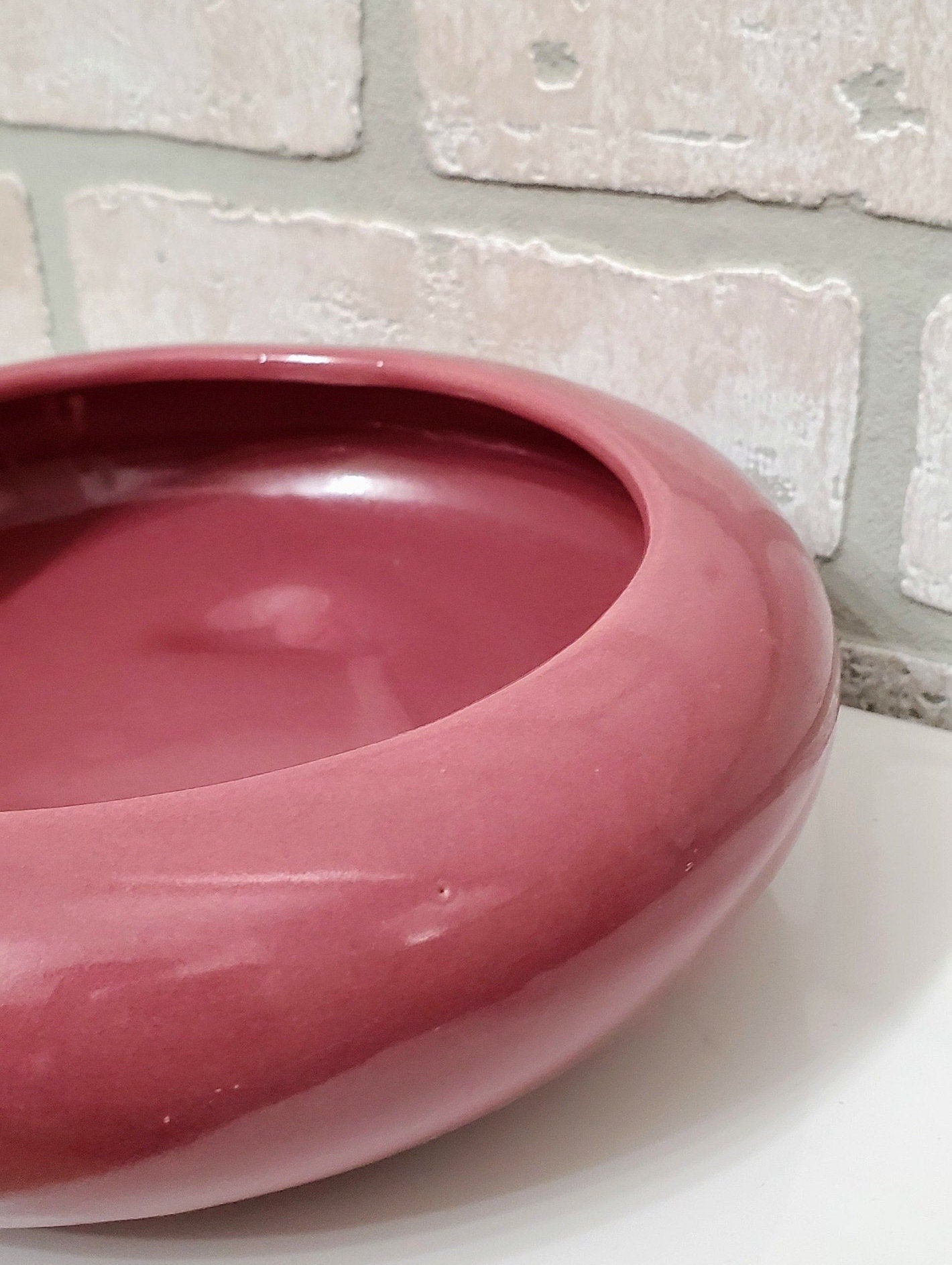 Succulent Bulb Planter Round Mauve Trinket Dish Catchall Tray