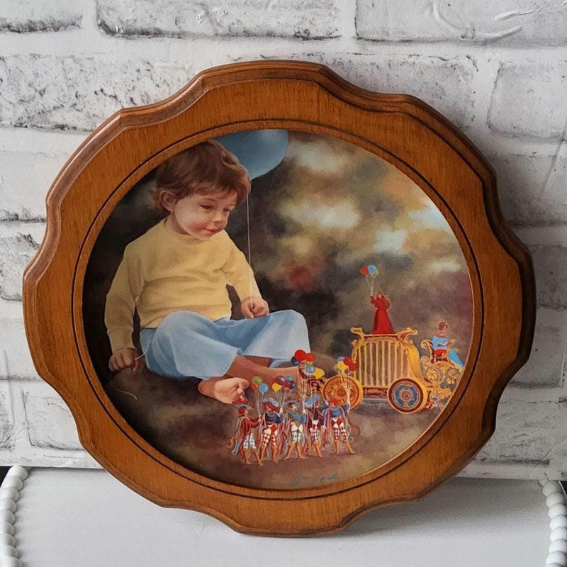 Child's Decor Collectible "Fantasy Festival" Framed Plate 1988