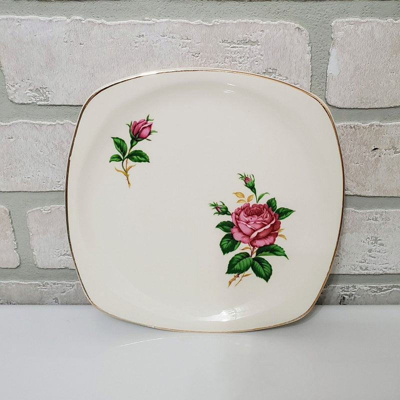 Creamer and Salad Plate Coquette "Old Rose" Paden City Dishes Set