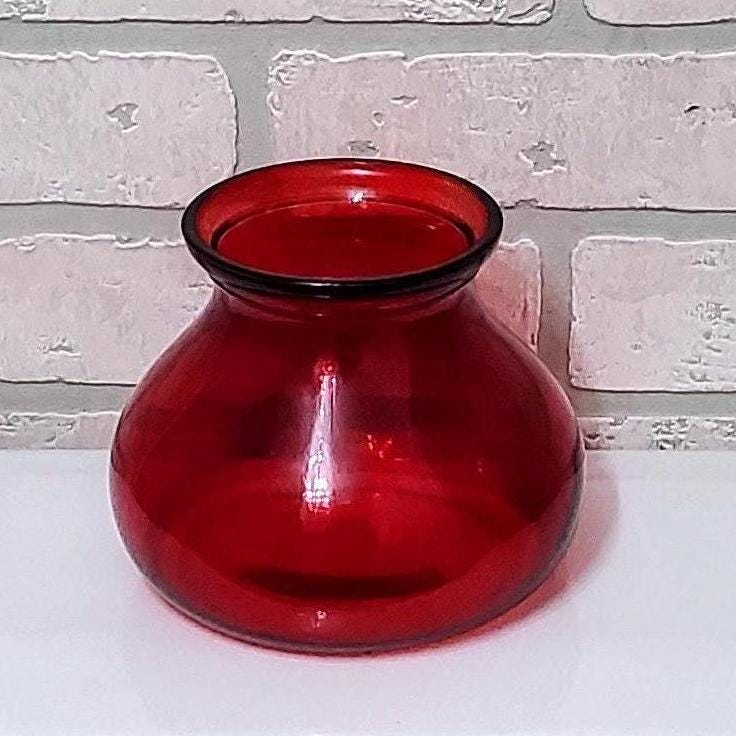 Round Berry Rosie Posie Glass Vase Colored Flower Valentine Bouquet Holder