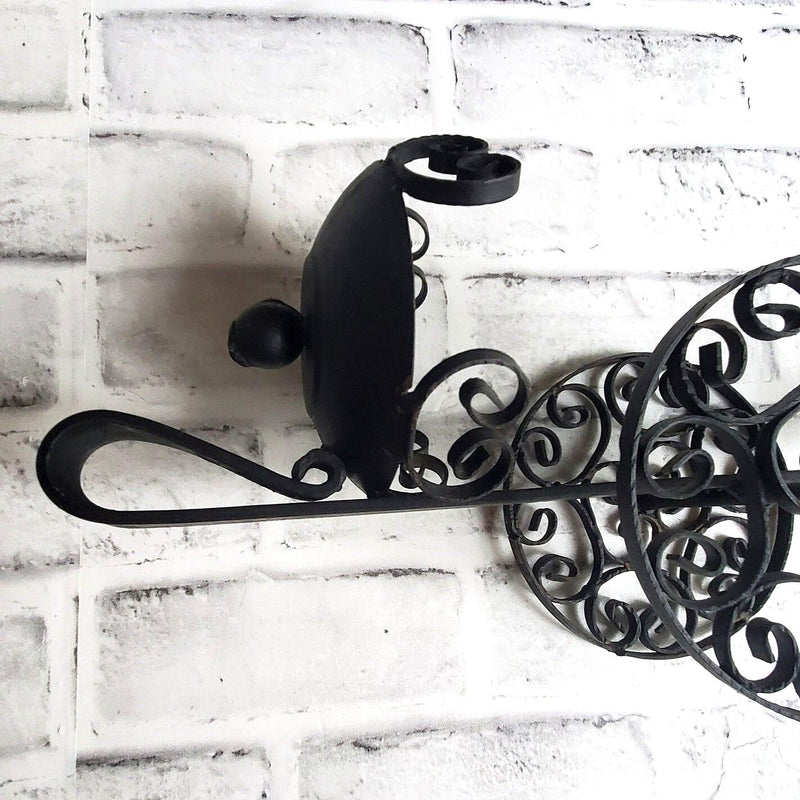 Cast Iron Bottle Cradle Ornate Wine Bottle Holder Old World Decor