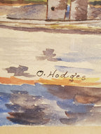 Original Nautical Watercolor Painting, Fisherman Gift