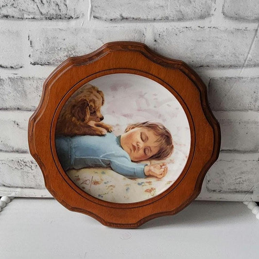 Collectible Pemberton and Oakes Framed Child's Plate 1986