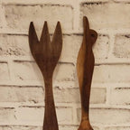Hand Crafted Wood Serving Utensils, Folk Art Decor