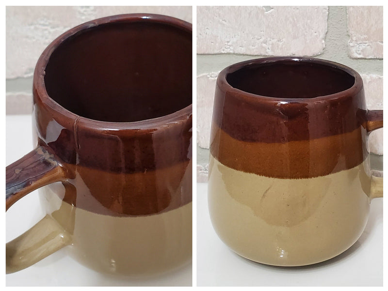 Retro Ceramic Coffee Mug Set Vintage Wood Cup Display Cabinet