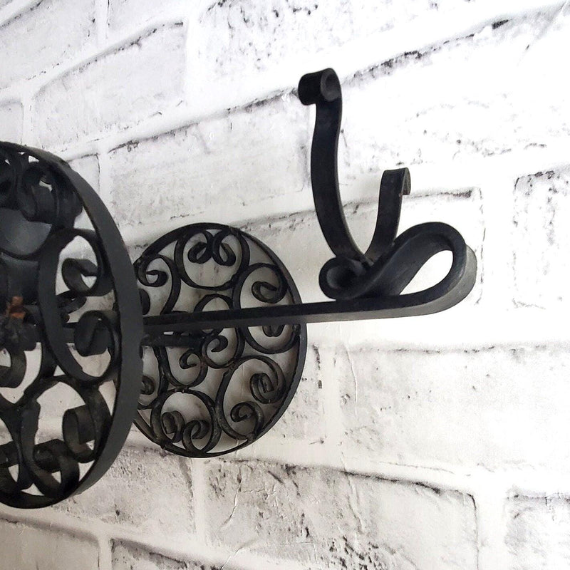 Cast Iron Bottle Cradle Ornate Wine Bottle Holder Old World Decor