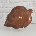 Mid Century Trinket Dish Monkey Pod Capiz Shell Vintage Divided Wood Bowl