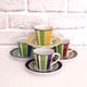 Colorful Espresso Cups and Saucers, Vibrant Retro Demitasse Coffee Set