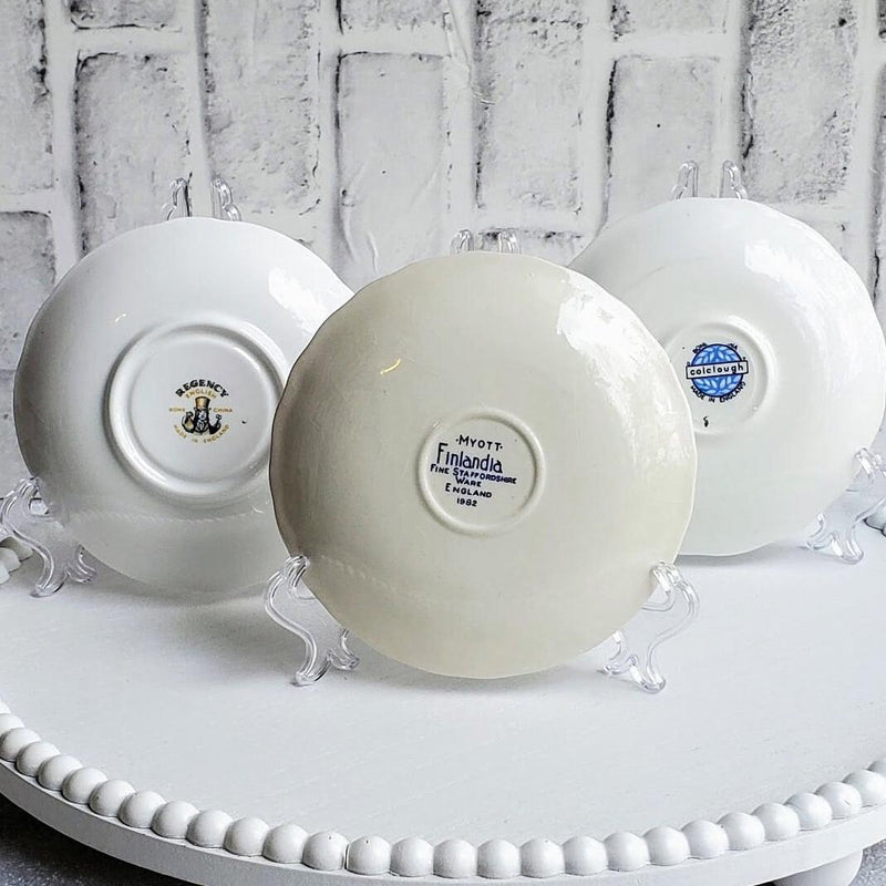 Choice English Ceramic Saucers Collectible Floral Ring Dish Assortment Coquette Gift