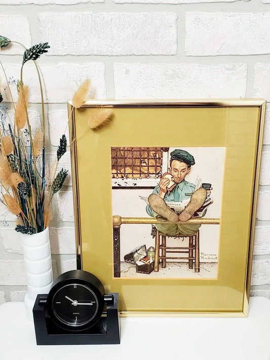 Norman Rockwell Framed Print: Lion and Zookeeper, Saturday Evening Post