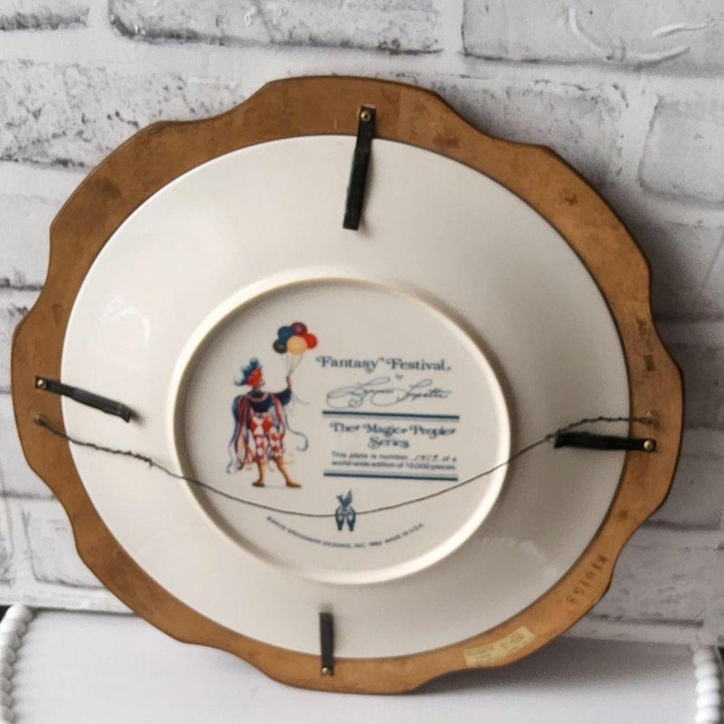 Child's Decor Collectible "Fantasy Festival" Framed Plate 1988