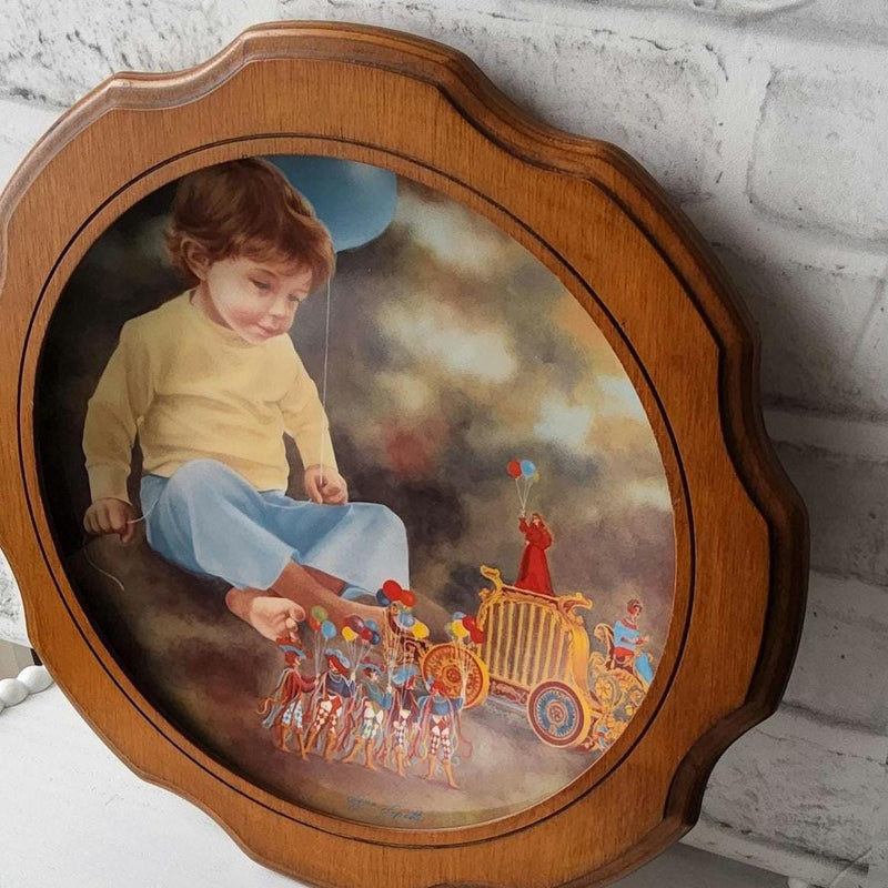 Child's Decor Collectible "Fantasy Festival" Framed Plate 1988