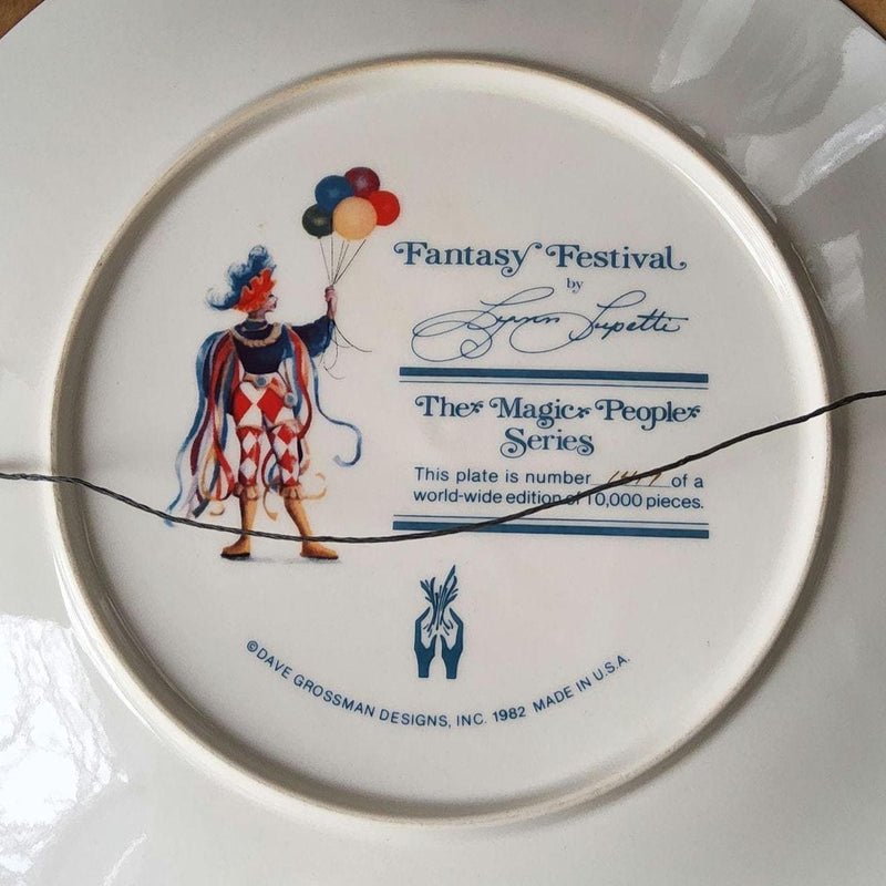 Child's Decor Collectible "Fantasy Festival" Framed Plate 1988