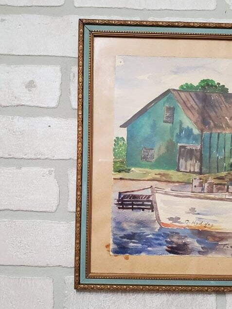 Original Nautical Watercolor Painting, Fisherman Gift