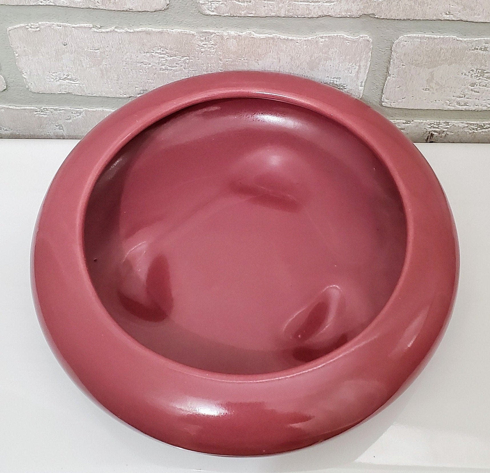 Succulent Bulb Planter Round Mauve Trinket Dish Catchall Tray